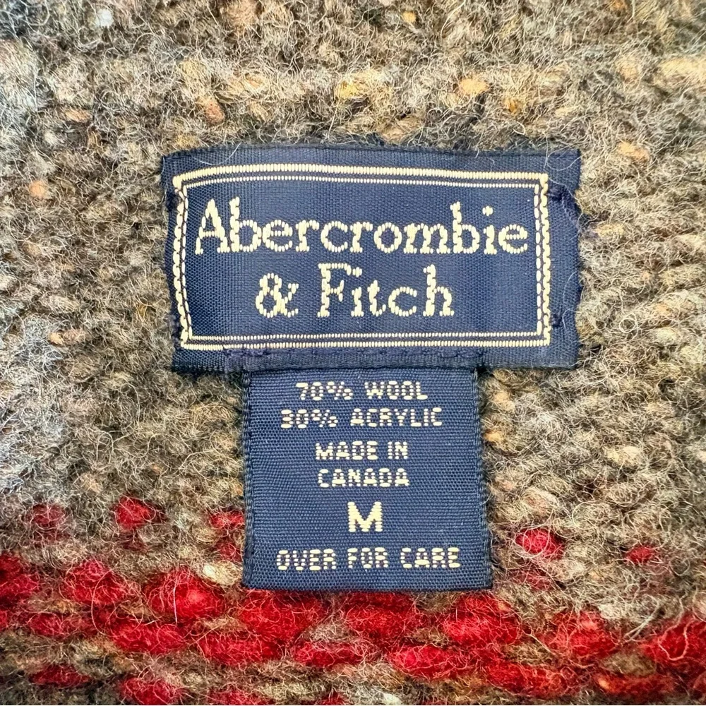 Vintage Abercrombie & Fitch Wool Blend Fair Isle Nordic Sweater Medium